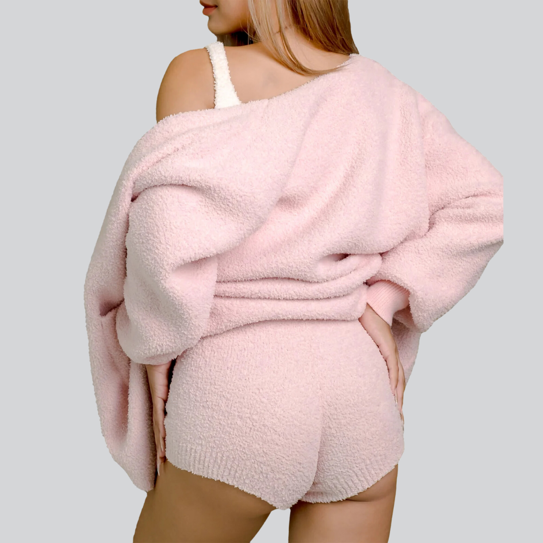Babygirl Cuddly Knit Set (3 Pieces) -Pink