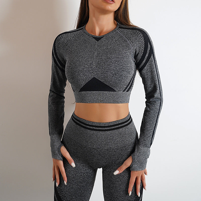 Gym Fitness Leggings And Long Sleeve Tops